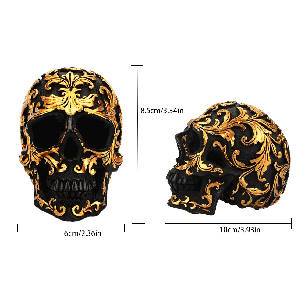 Golden Skull Decoration, Creative Halloween Prop