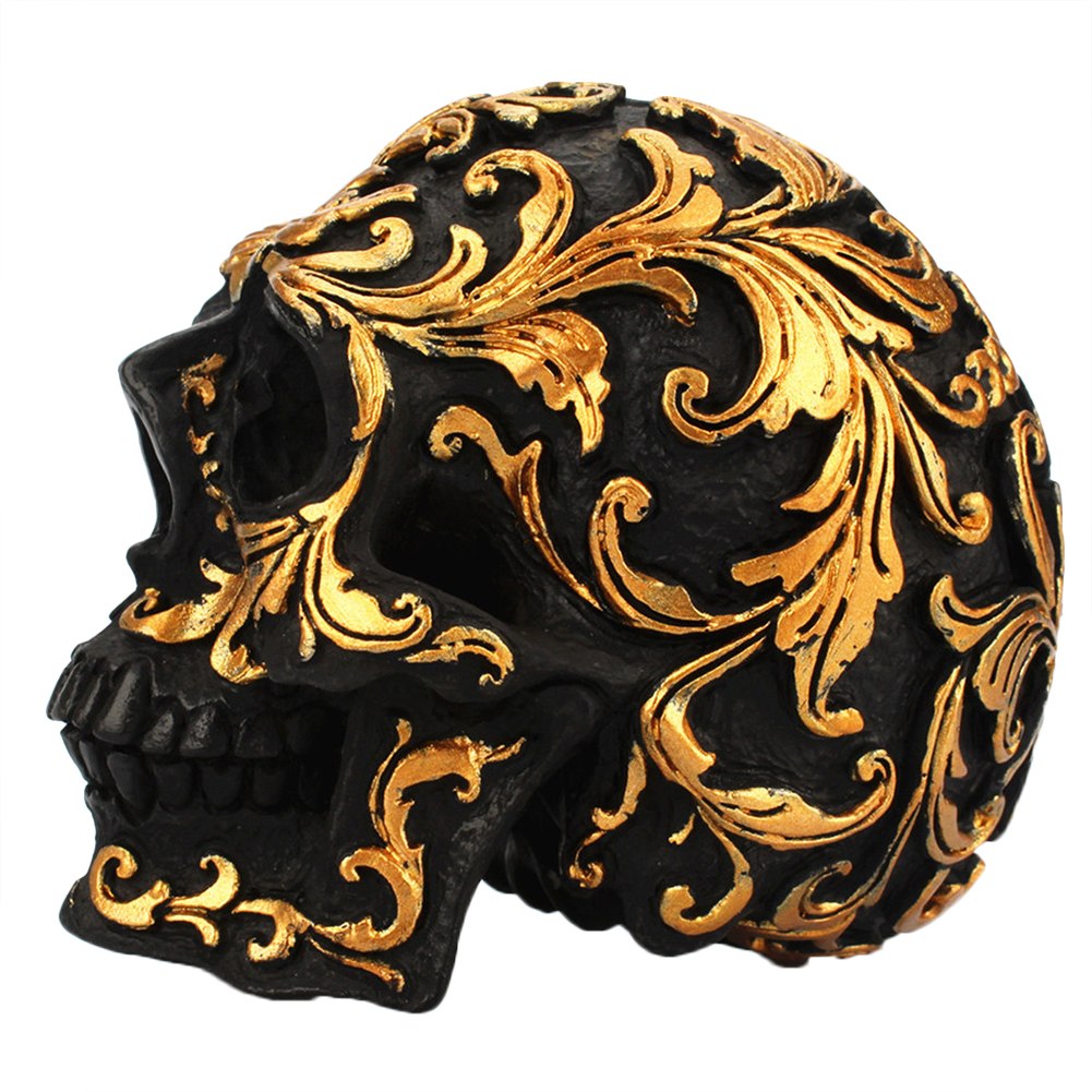 Golden Skull Decoration, Creative Halloween Prop