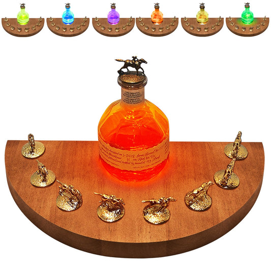 YCCOKJJ Blantons Bourbon Stopper Display with 7 Colors Light Halfmoon Shape Cork Stopper Display Shelf for Decoration Christmas Birthday Halloween Gifts for Men(No cork included)