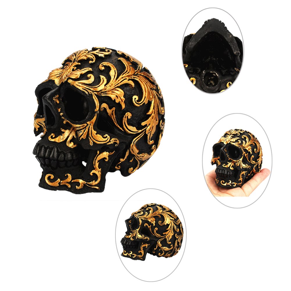 Golden Skull Decoration, Creative Halloween Prop