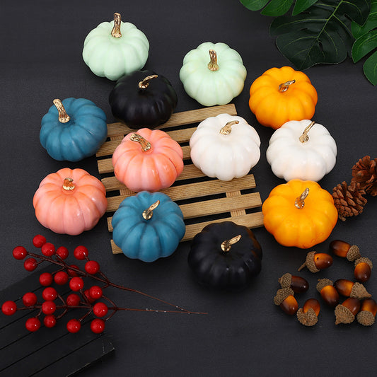 Halloween Colorful Pumpkin Decoration Set (Gold, Orange, White)
