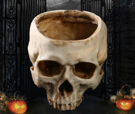Resin Skull Flower Pot Halloween Decoration (One Piece)